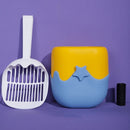 Tinypet Ice Cream Cat Litter Shovel Hangable Shoveling Cat Cleaning Supplies(Yellow+Blue)