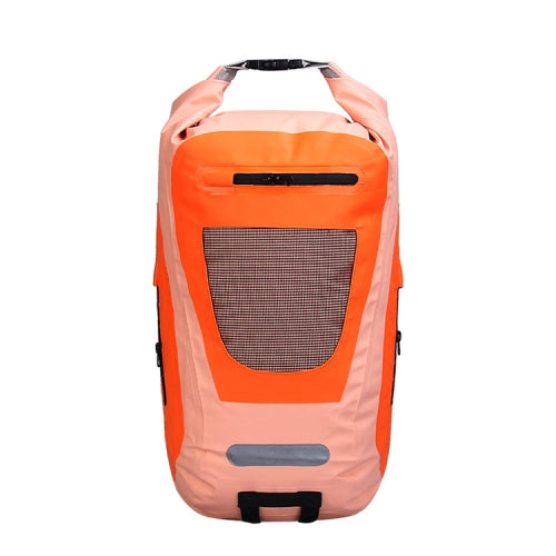 25L Outdoor Sports Waterproof Backpack PVC Cycling Travel Storage Bag(Jade + Orange)