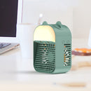 Household Mini Humidification Fan Portable USB Water-cooled Air Conditioning Fan(Bear Ear-Green)