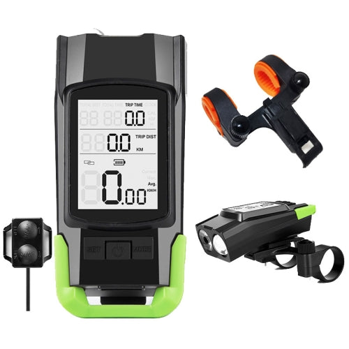 3 In 1 Wireless Bicycle Code Meter Lamp Strong Light Front Light, Colour: Upgrade Floating (Green)