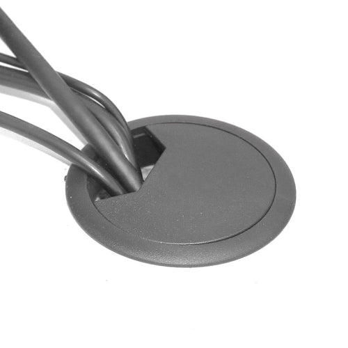 20 PCS ABS Plastic Round Cable Box Computer Desk Cable Hole Cover, Specification: 60mm (Black)