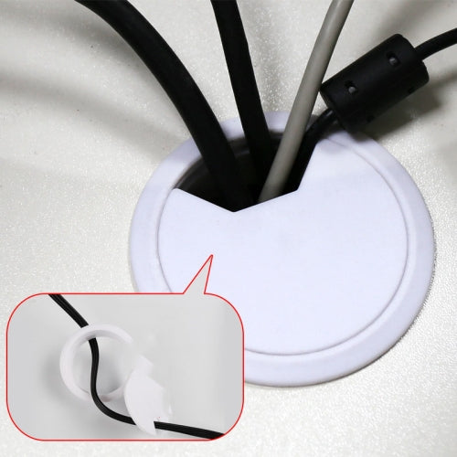 20 PCS ABS Plastic Round Cable Box Computer Desk Cable Hole Cover, Specification: 80mm (White)