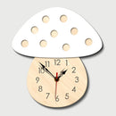 Kindergarten Cartoon Mute Wall Clock Creative Children Colorful Mushroom Decorative Clock(White)