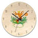 Cartoon Clocks Living Room Decoration Retro Creative Wall Clock Simple Wooden Wall Clock(Deer D)