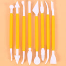 10 Sets Carving Pen Cake Fondant Carving Knife Making Cutting Tool 01071 Yellow (OPP Bag Packaging)