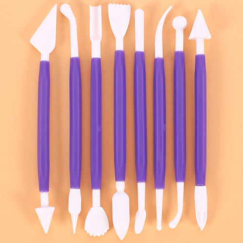10 Sets Carving Pen Cake Fondant Carving Knife Making Cutting Tool 01030 Purple (OPP Bag Packaging)