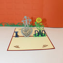 2 PCS 3D Three-Dimensional Greeting Card Father Day Mother Day Blessing Card(Dad Father)