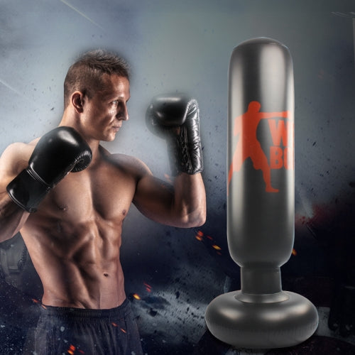 Fitness Vertical Inflatable Punching Bag Boxing Column Tumbler Punching Bag Catharsis Column, Height: 1.6m