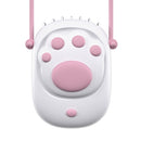 XSFS-MZ Cat Paw Hanging Neck Mini Fan PortableLarge Wind Hand-Held USB Fan(White)