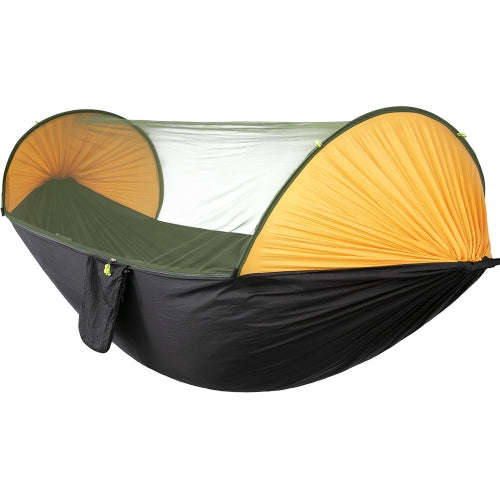 Anti-Rollover Automatic Quick-Opening Mosquito Net Hammock Outdoor Camping Double Anti-Mosquito Hammock, Size: 290x140cm(Yellow Black)