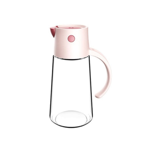Kitchen Automatic Opening And Closing Oil Can Leak-Proof Seasoning Bottle With Lid, Capacity: 550ml (Pink)