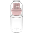 2 PCS Kitchen High Temperature Resistant Transparent Dustproof Seasoning Bottle Outdoor Barbecue Silicone Brush Head Oil Bottle(Pink )