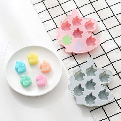 4 PCS Unicorn Pony Chocolate Candy Cake Baking Silicone Mold Color Random Delivery