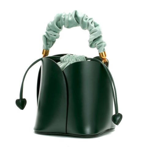 L2071 Mini Petal Portable Bucket Bag Messenger Shoulder Women Bag(Dark Green)
