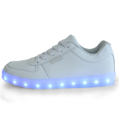 Children Luminous Low-Cut Shoes USB Charging LED Luminous Shoes, Size: 25(White)