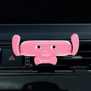 2 PCS Cartoon Air Outlet Navigation Buckle Type Gravity Car Phone Holder, Colour: Pink Suction Cup Base Dual-use Model