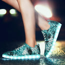 LED Colorful Light Shoes USB Charging Mesh Luminous Shoes, Size: 38(Green)