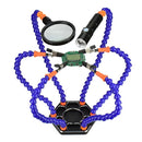 Six-Jaw Aluminum Alloy Welding Station Electronic Product Welding & Maintenance Workbench, SN6SB With Flashlight (Blue)