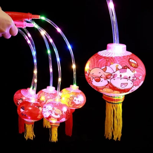 8 PCS Portable Lantern Glowing Toy Spring Festival Children Flashing Lantern, Random Style Delivery