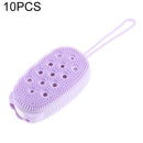 10 PCS Elastic Plastic Sponge Bath Brush(Purple)