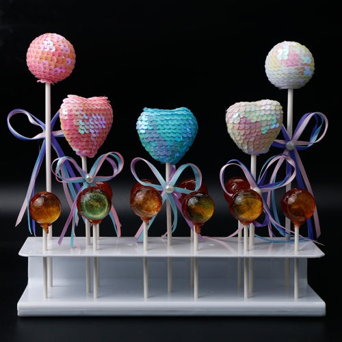 2 PCS S-Shaped 19-Hole Rectangular Lollipop Rack Display Stand Rack(White )