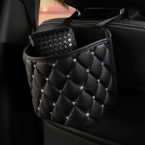 Car Seat Back Storage Bag Personality Diamond-Studded Car Storage Net Bag Car Multi-Function Storage Bag