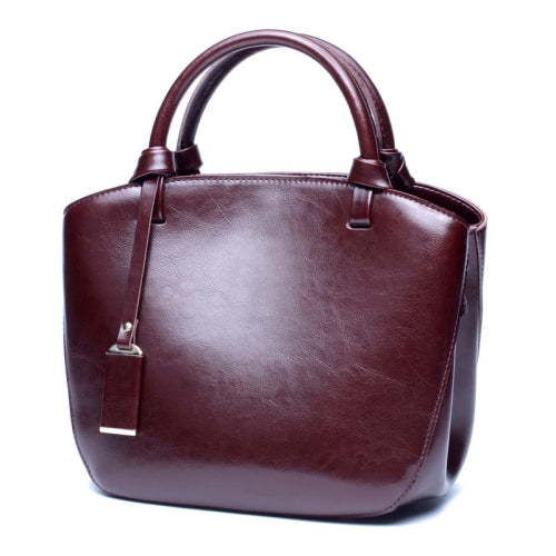 L7020 Cowhide Retro All-Match Portable Messenger Female Bag(Red Wine)