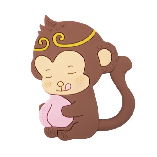 MJYJ019 2 PCS Silicone Baby Teether Children Molar Stick Toy, Colour: Monkey-Coffee