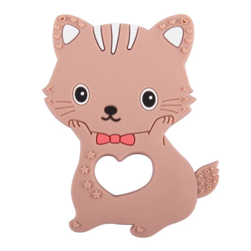 MJYJ019 2 PCS Silicone Baby Teether Children Molar Stick Toy, Colour: Kitten-Coffee