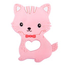 MJYJ019 2 PCS Silicone Baby Teether Children Molar Stick Toy, Colour: Kitten-Pink