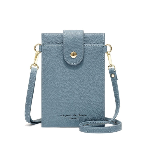 T6029 Niche Messenger Bag Thin Ladies Mobile Wallet(Blue)