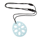 M010093 4 PCS Silicone Lotus Root Tablets Baby Soothing Teether Children Molars Toys Maternal And Child Supplies, Colour: Blue With Lanyard