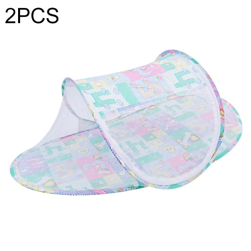 WZ-001 2 PCS Multifunctional Cartoon Boat-shaped Children Folding Zipper Mosquito Net(Green)
