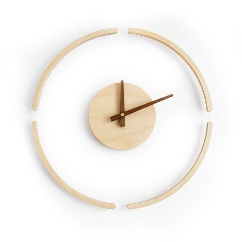 14 inch Transparent Floating Wall Clock Wooden Clocks Home Living Room Wall Decoration