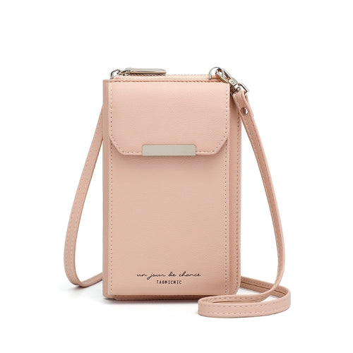 T6035 Multifunctional Lady Shoulder Bag Mini Messenger Mobile Phone Bag(Pink)