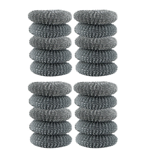 20 PCS Stainless Steel Cleaning Ball Kitchen Brush Pot And Dishwashing Brush Replacement Head, Style: Steel Ball