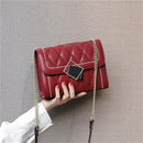 5132 Fashion Messenger Shoulder Bag Chain Small Square Bag(Red Wine)