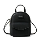 D7002 Mini Student Backpack PU Shoulder Ladies Bag, Colour: Black