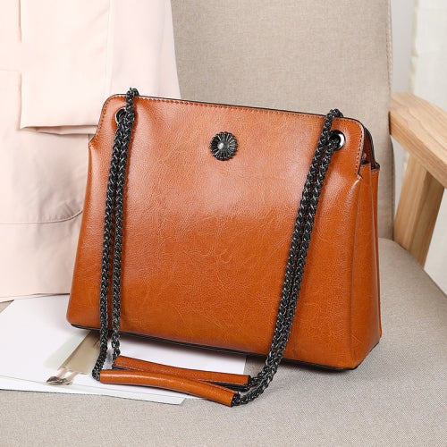 D6607288 Fashion All-Match Chain Bag Large-Capacity One-Shoulder Messenger Bag(Brown)