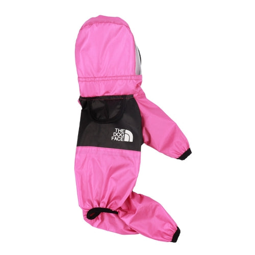 Seasons Universal Raincoat For Dogs Four-Legged Clothing Transparent PU Waterproof Clothing, Size: XXXXL(Rose Red)