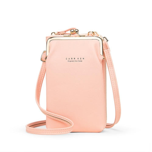 H2105 Multifunctional Plain Weave Mini Mobile Phone Bag Messenger Shoulder Bag(Pink)