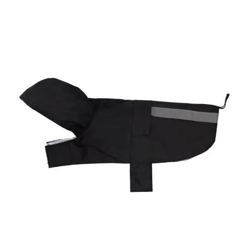 Dog Raincoat Reflective Strip Hooded Rain Poncho Four Seasons Universal Breathable, Size: L(Black)