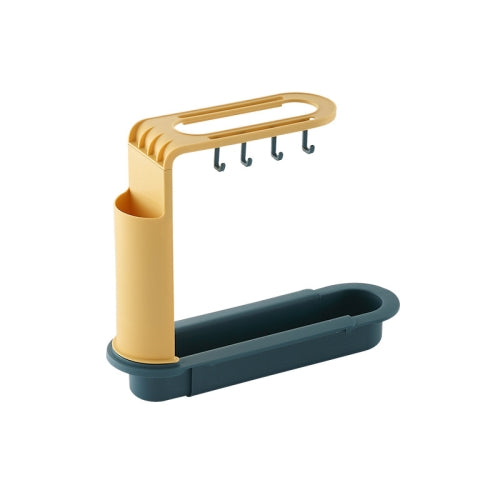 2 PCS Sink Telescopic Storage Drain Rack Kitchen Shelf Dishwashing Cloth Rack( Blue)