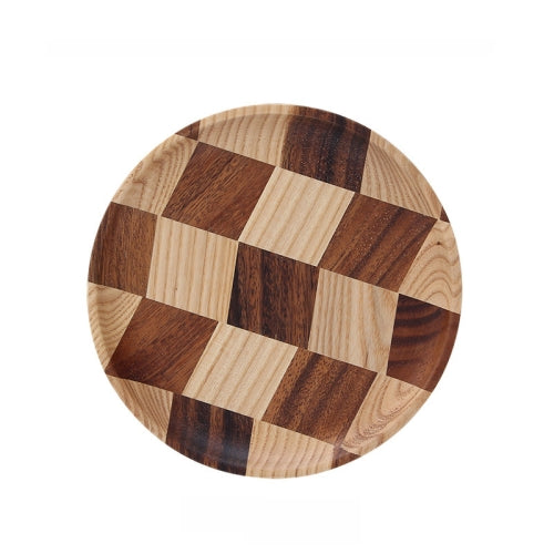 Wooden Tray Dinner Plate Household Fruit Cake Dessert Plate Wooden Dish Round 20cm