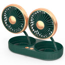 F303 Car USB Fan 12/24V Car Shake Head Fan(Double Head Gold)