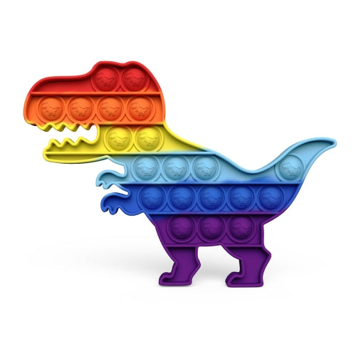 5 PCS Children Math Logic Educational Toys Silicone Pressing Parent-Child Game, Style: Dinosaur (Rainbow)