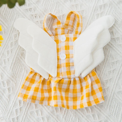 Wings Plaid Skirt Pet Clothes Dog ??Cat Skirt, Size: M(Yellow)