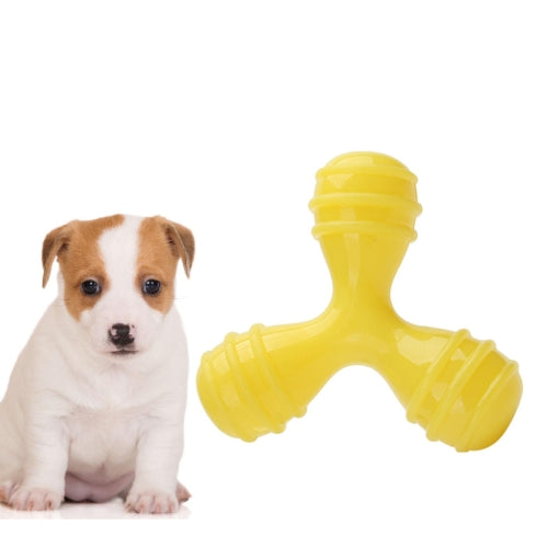 Pet Vocal Toy Bite Grinding Floating Water Cyclone Darts TPR Material High Elastic Dog Toys(Triangle Yellow )
