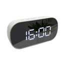 Mirror Multi-Function Alarm Clock LED Watch Makeup Mirror Alarm Clock(Oval White Light)
