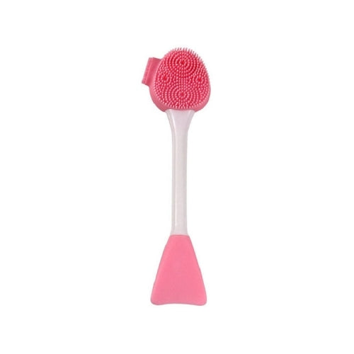 7 PCS Hand-Held Silicone Cleansing Brush And Mask Brush Pink White Double-head Fish Tail